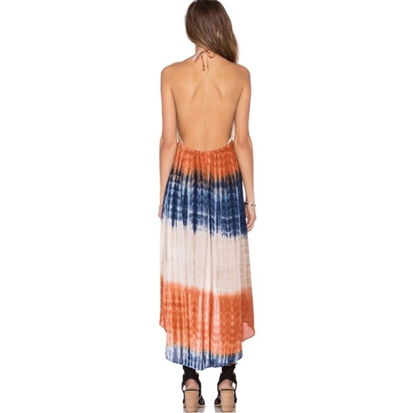 NEW Revolve Ale by Alessandra Tie Dye Hi Low Halter Midi Dress - Picture 3 of 3